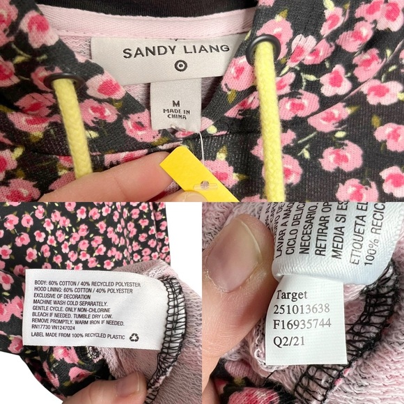 Sandy Liang X Target Pink Ditsy Floral Ruffle Hoodie Pullover - Picture 13 of 13